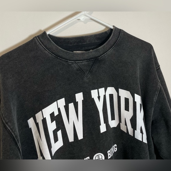 NEW Anine Bing Ramona New York Sweatshirt, Black, Women’s Medium - Picture 4 of 11